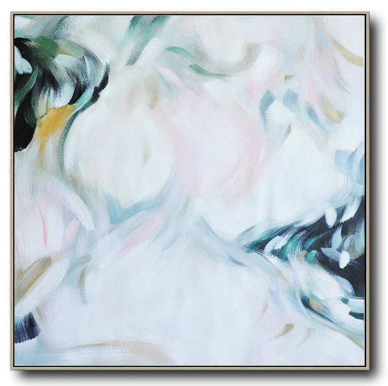Extra Large Abstract Painting On Canvas,Oversized Abstract Painting On Canvas,Abstract Art Decor Large Canvas Painting,White,Green,Pink,Black.etc